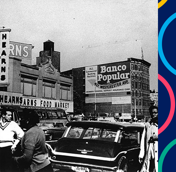 Image of first Popular Bank branch, Est. in 1961 in the Bronx, NY