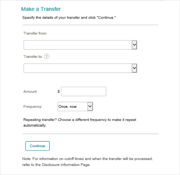 Make a transfer new user experience - Popular Online Banking